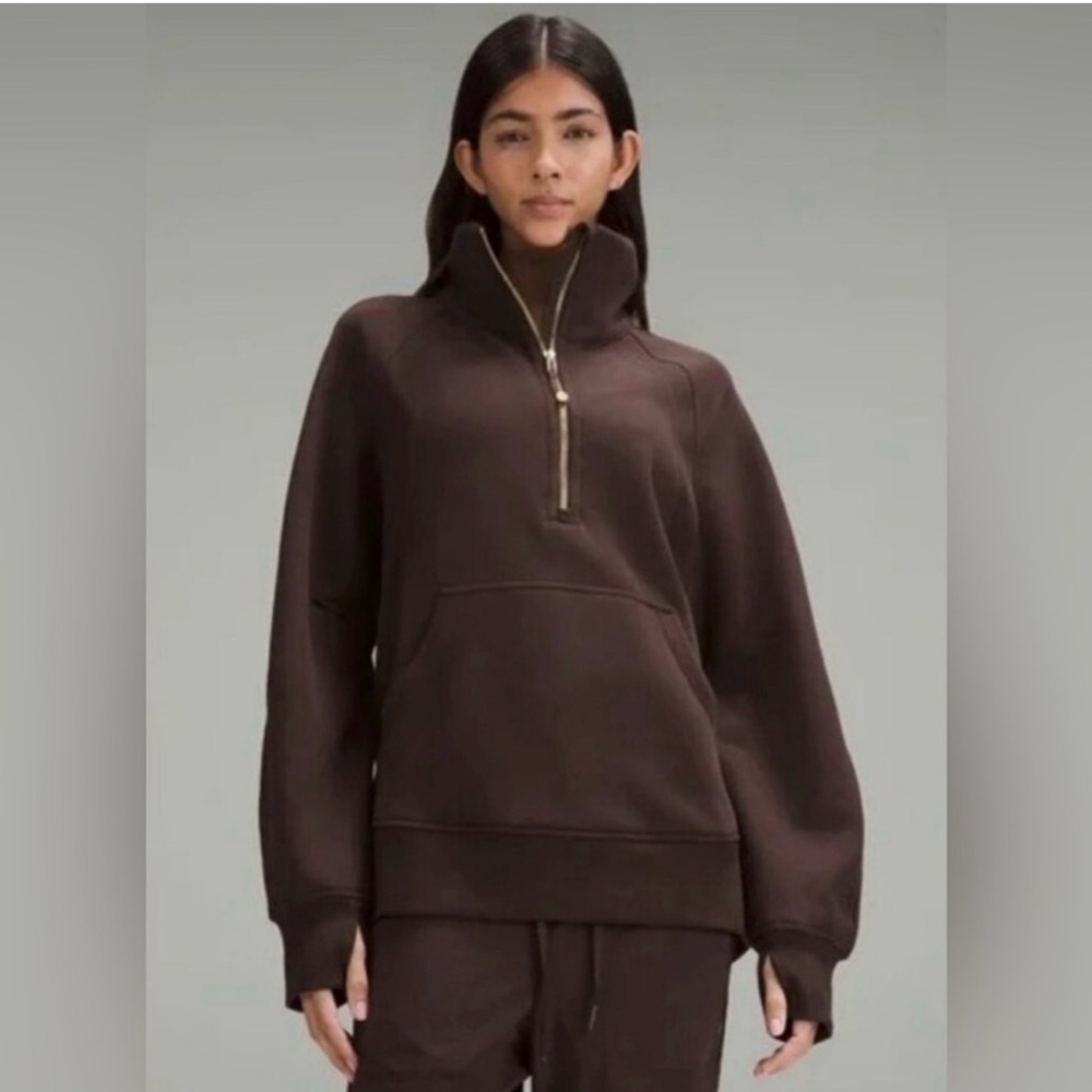 Scuba Oversized Funnel Neck Half-Zip long